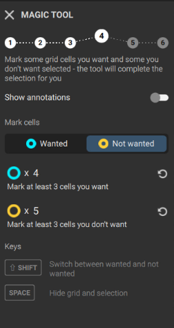 4tf step of magic tool, labeling