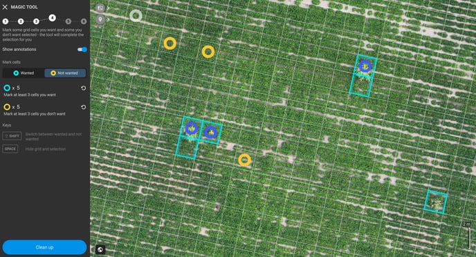 Example of the Magic Tool in PIX4Dfields