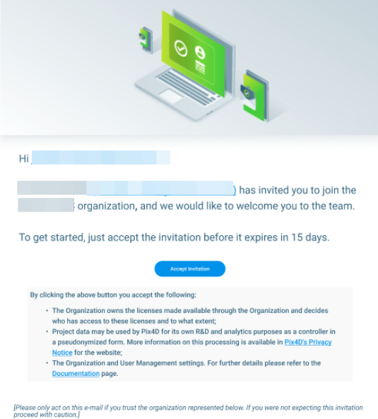 招待を受け入れる（組織）