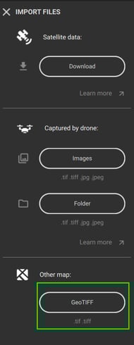 Import GeoTiff in PIX4Dfields