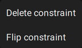 方向の制約を削除または反転する