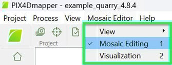 Menu Mosaic Editor Mosaic Editing PIX4Dmapper