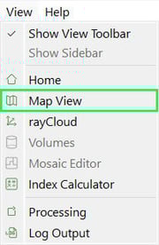 View Map View in PIX4Dmapper