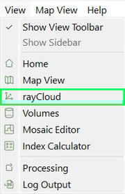 View rayCloud in PIX4Dmapper