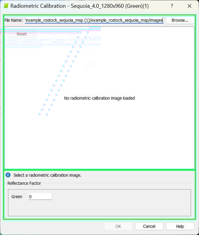 Radiometric Calibration window in PIX4Dmapper