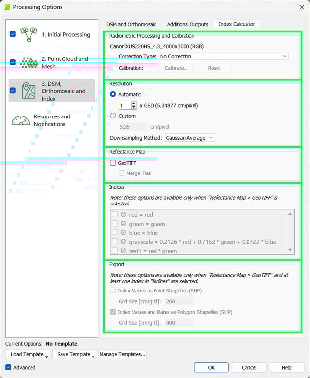 3. DSM, Orthomosaic and Index - Index Calculator.jpg