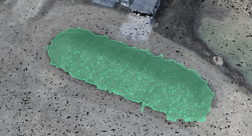 Stockpile detection volume polygon