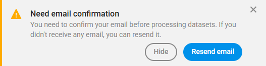 Need Email Confirmation Pop-up
