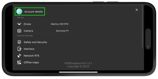 PIX4DcapturePro_Delete_2_account_details