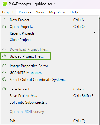 Upload project files