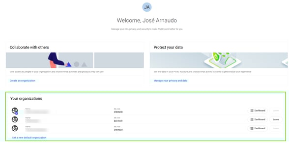 Your organizations menu