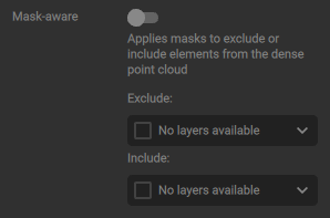 Mask aware setting PIX4Dmatic