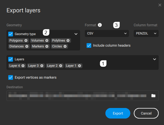 レイヤーをエクスポート