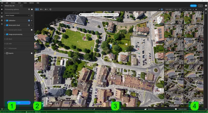 Status bar in PIX4Dmatic