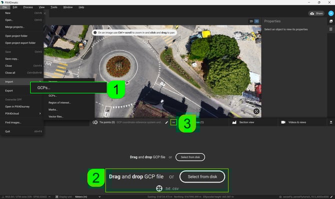 Adding tie points in PIX4Dmatic