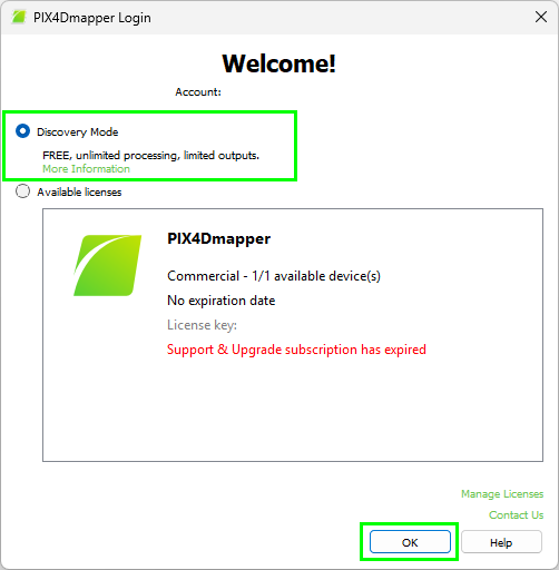 Select discovery mode