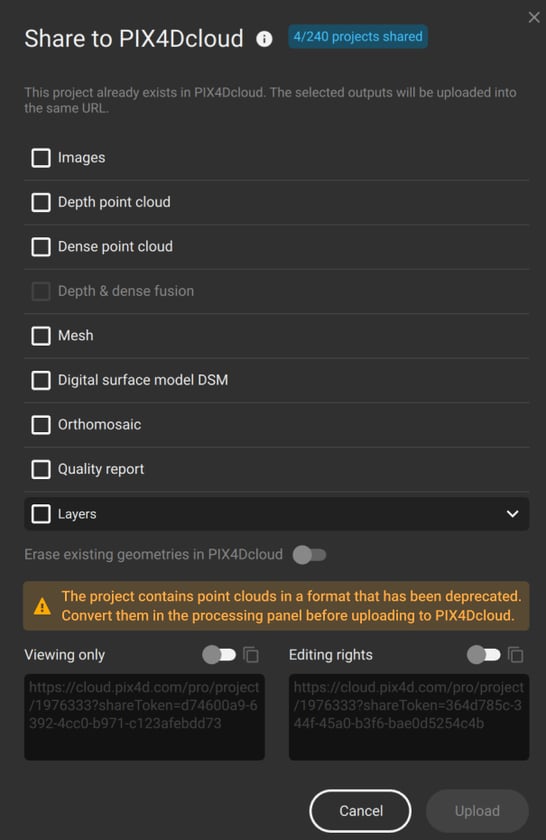 Convert older point cloud to newer format