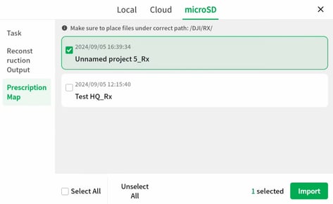 select prescription in the controller
