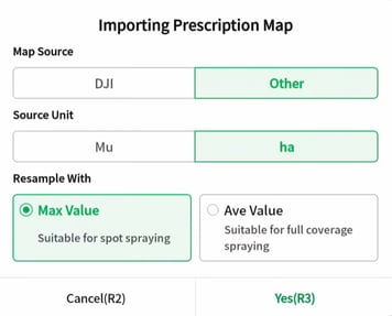controller image showing Import Prescription Map menu