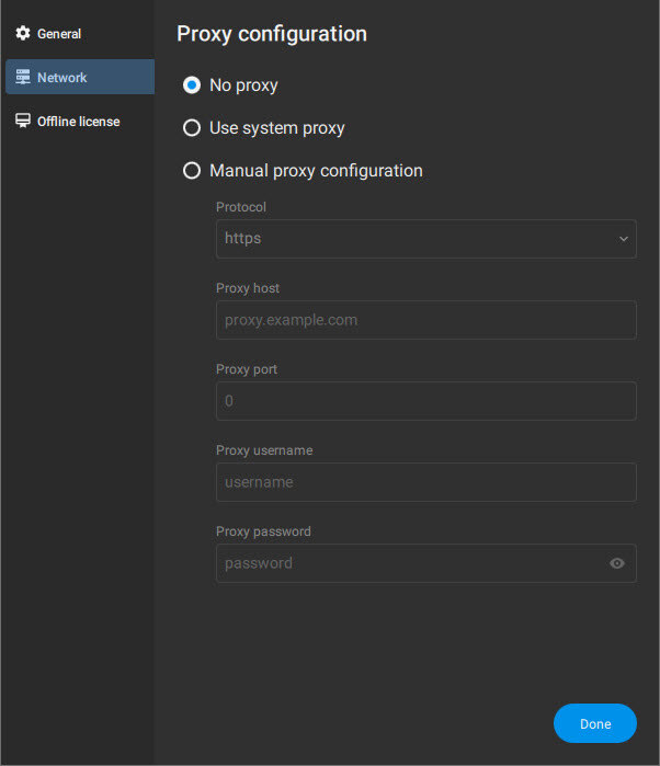 PIX4Dmatic proxy configuration