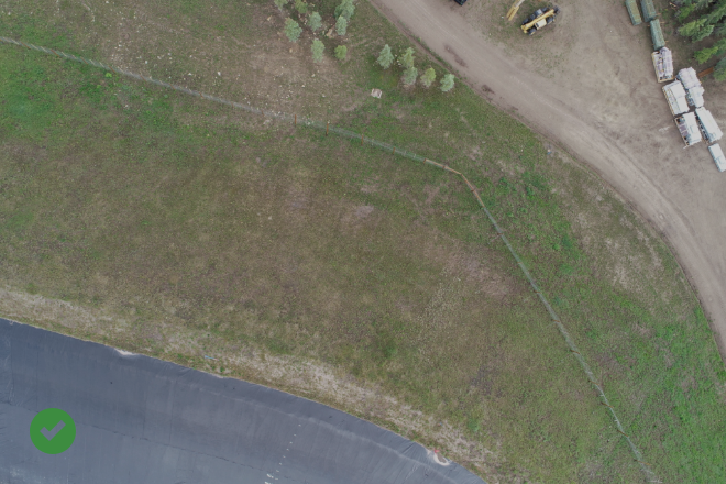 Green checkmark in lower left. Calibrated image.