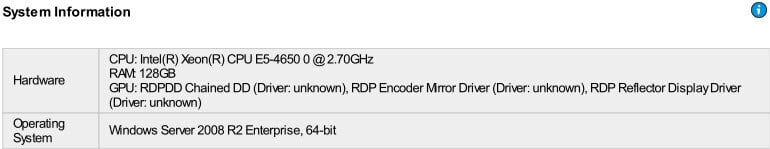 System information in PIX4Dmapper quality report