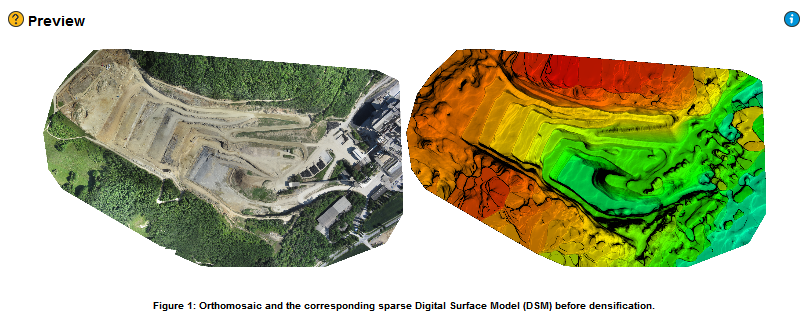 Orthomosaic Preview in PIX4Dmapper quality report