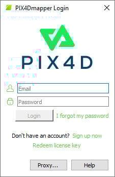 PIX4Dmapper Login window
