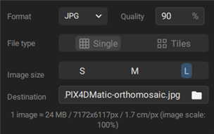 PIX4Dmatic L image size