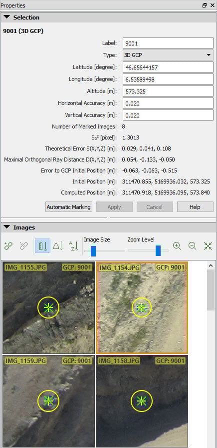 PIX4Dmapper GCP and MTP information in rayCloud