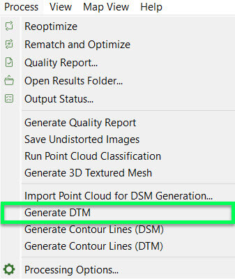 PIX4Dmapper generate DTM