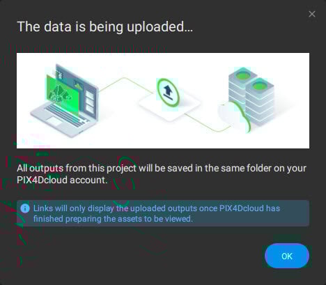 PIX4Dsurvey share to PIX4Dcloud upload