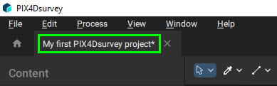 PIX4Dsurvey non saved project