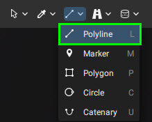 PIX4Dsurvey polyline tool
