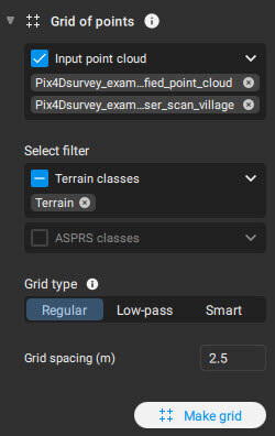 PIX4Dsurvey grid of points settings