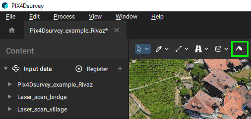 PIX4Dsurvey Roof detection in the toolbar