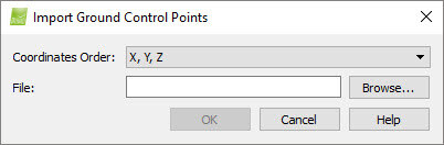 Import Ground Control Points window in PIX4Dmapper